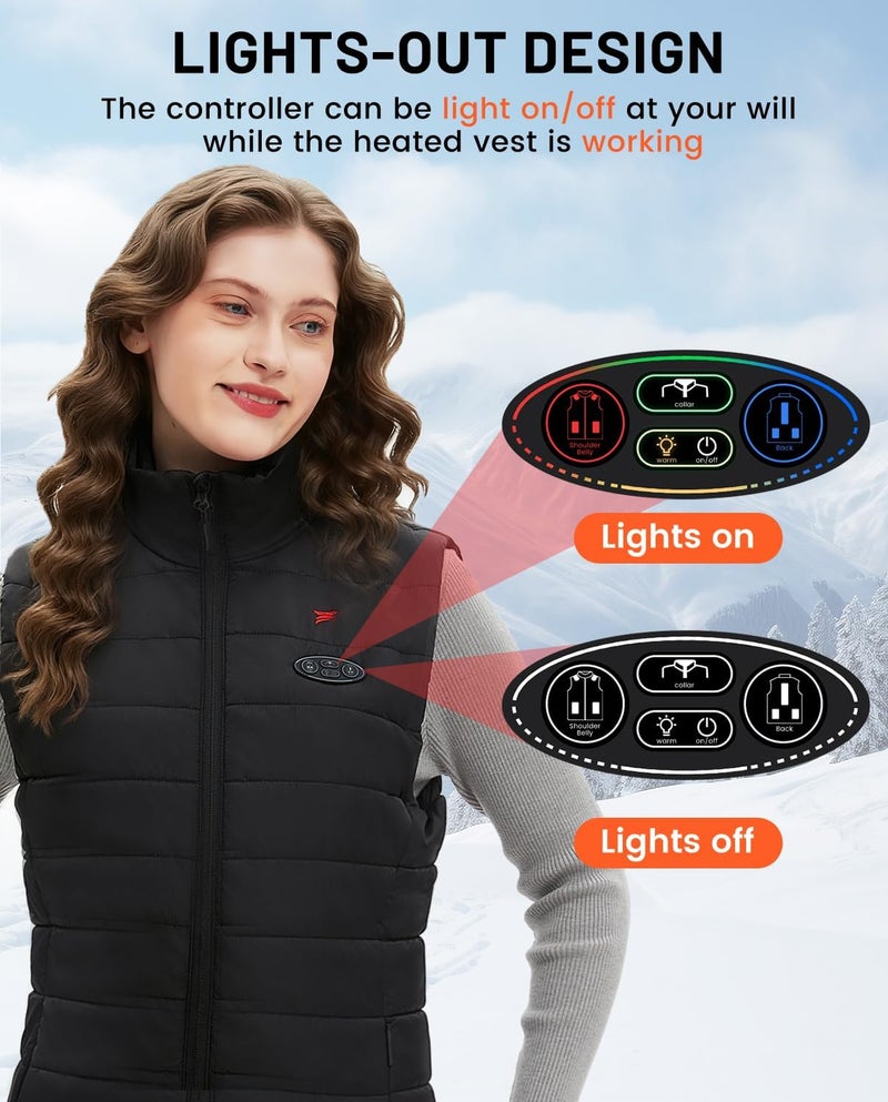 Flyhare Store Heated Vest for Women with Battery Pack Included 16000mAh 7.4V,Warming Women's Heated Vest,Rechargeable Heating Vests - Image 5